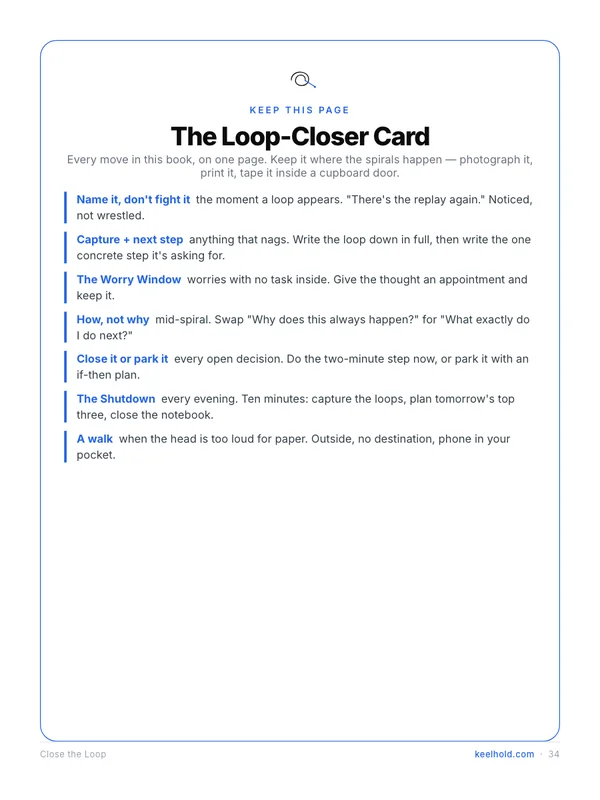 Inside the guide — the Loop-Closer Card